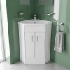 Compact 550mm Corner Cabinet & Basin - 1 Tap Hole