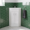 Compact 550mm Corner Cabinet & Basin - 1 Tap Hole