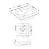 Edge 500mm Minimalist Ceramic Furniture Basin