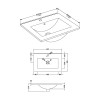 Edge 600mm Minimalist Ceramic Furniture Basin