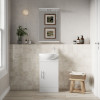 Sienna 420mm White Gloss Cabinet & Basin - 1 Tap Hole
