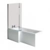 Matrix L-Shape 1700mm Shower Bath, Front Panel & Deluxe Screen - Left Hand