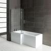 Matrix Chrome LH L-Shape Shower Bath Screen (Hinged)