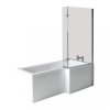 Matrix L-Shape 1700mm Shower Bath, Front Panel & Deluxe Screen - Right Hand