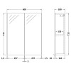 Anthracite Woodgrain 600mm Mirror Cabinet 50/50 Split (180mm Deep)