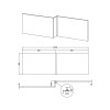 White Gloss 1700mm Square Shower Bath Front Panel
