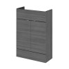 Hudson Reed Fusion Anthracite Woodgrain 600mm Basin Unit (255mm Deep)