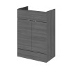 Hudson Reed Fusion Anthracite Woodgrain 600mm Basin Unit (355mm Deep)