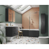 Anthracite Woodgrain 1700mm Square Shower Bath Front Panel