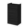 Hudson Reed Fusion Charcoal Black 500mm WC Unit (355mm Deep)