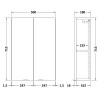 Hudson Reed Fusion Charcoal Black 500mm 2 Door Wall Unit (180mm Deep)