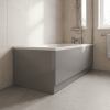 Grey Gloss 700mm Square Shower Bath End Panel