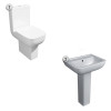 Option Toilet & Full Pedestal Basin Bathroom Suite - 1 Tap Hole