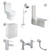 1700mm P-Shape Round Shower Bath Package Left Hand