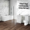 1700mm P-Shape Round Shower Bath Package Right Hand