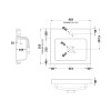 Monte Carlo 400mm Polymarble Rear Tap Basin - 1 Tap Hole