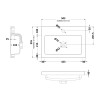 Monte Carlo 500mm Polymarble Rear Tap Basin - 1 Tap Hole