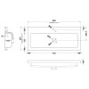 Jewel 800mm Polymarble Rear Tap Basin - 1 Tap Hole