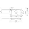 1100mm L Shape Polymarble Basin - Right Hand