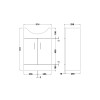 Mayford 550mm Gloss White Floor Standing Cabinet (Only)