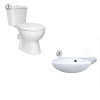 Elite Toilet & Wall Hung Basin Bathroom Suite - 1 Tap Hole