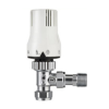 Pro Classic TRV Thermostatic Universal Angled Radiator Valve - White & Chrome