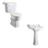 Richmond Toilet & Full Pedestal Basin Bathroom Suite - 1 Tap Hole