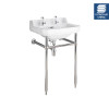 Old London Richmond 500mm Basin & Luxury Chrome Washstand - 2 Tap Hole
