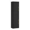 Roma 350mm x 1400mm Anthracite Wall Mounted Cabinet (Brushed Brass Handles)