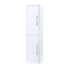 Roma 350mm x 1400mm White Gloss Wall Mounted Cabinet (Chrome Handles)
