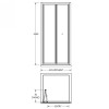 Kristal Matt Black 760mm Bi-Fold Door 6mm Glass (1900mm)