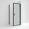 Kristal Matt Black 900mm Hinged Door & 900mm Side Panel Enclosure Package With Tray & Waste