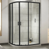 Kristal Matt Black 1200 x 900 Offset Quadrant Shower Enclosure, Tray & Waste - Right Hand
