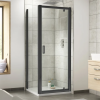 Kristal Matt Black 900mm Pivot Door & 900mm Side Panel Enclosure Package With Tray & Waste