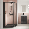 Kristal Matt Black 800mm Quadrant Shower Enclosure, Tray & Waste