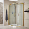 Kristal Brushed Brass 1200 x 900 Offset Quadrant Shower Enclosure, Tray & Waste - Left Hand