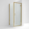 Kristal Brushed Brass 900mm Hinged Door & 900mm Side Panel Enclosure Package With Tray & Waste