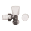 Round White Angled Radiator Valve 15mm