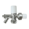 Round White Angled Radiator Valves With Draw Off 10mm