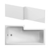 Nuie L-Shape 1600mm Shower Bath, Front Panel & Fixed Screen - Right Hand