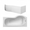 Nuie P-Shape 1700mm Shower Bath, Front Panel & Screen - Left Hand