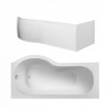 Nuie P-Shape 1700mm Shower Bath, Front Panel & Screen - Right Hand