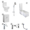 1700mm L-Shape Square Shower Bath Package Left Hand