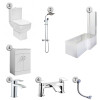 1700mm L-Shape Square Shower Bath Package Right Hand