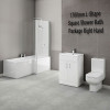 1700mm L-Shape Square Shower Bath Package Right Hand