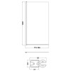 ProTek Square Edge Black Bath Screen 800mm x 1400mm x 6mm