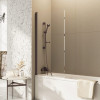 Square Edge Brushed Bronze Bath Screen 800mm x 1500mm x 8mm