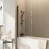 Square Edge Gunmetal Bath Screen 800mm x 1500mm x 8mm