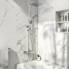 Black Square Rigid Riser Shower with Bath Filler