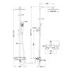 Black Square Rigid Riser Shower with Bath Filler